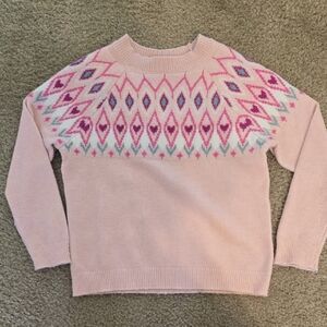 Jumping Beans Pink and Purple Patterned Sweater Little Girls Size 6